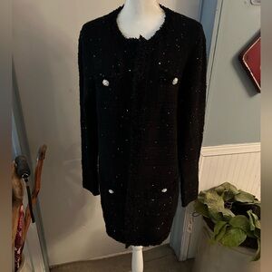 Lilly Pulitzer Amal Black Metallic Cardigan